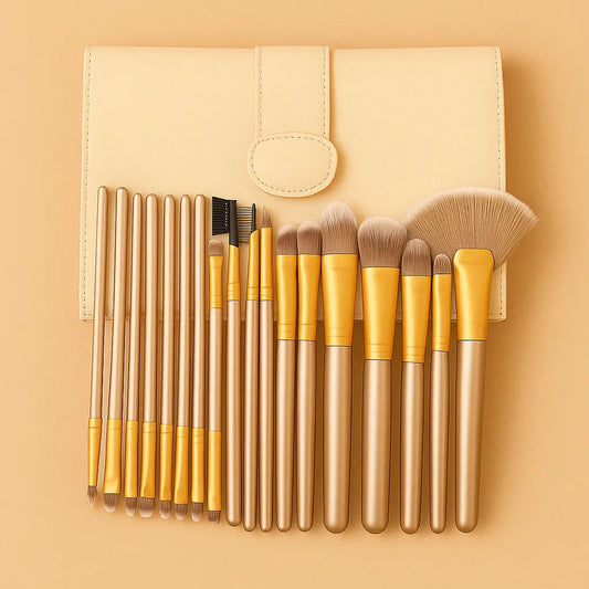 Luxury Champagne Synthetic Makeup Brushes NurityCare